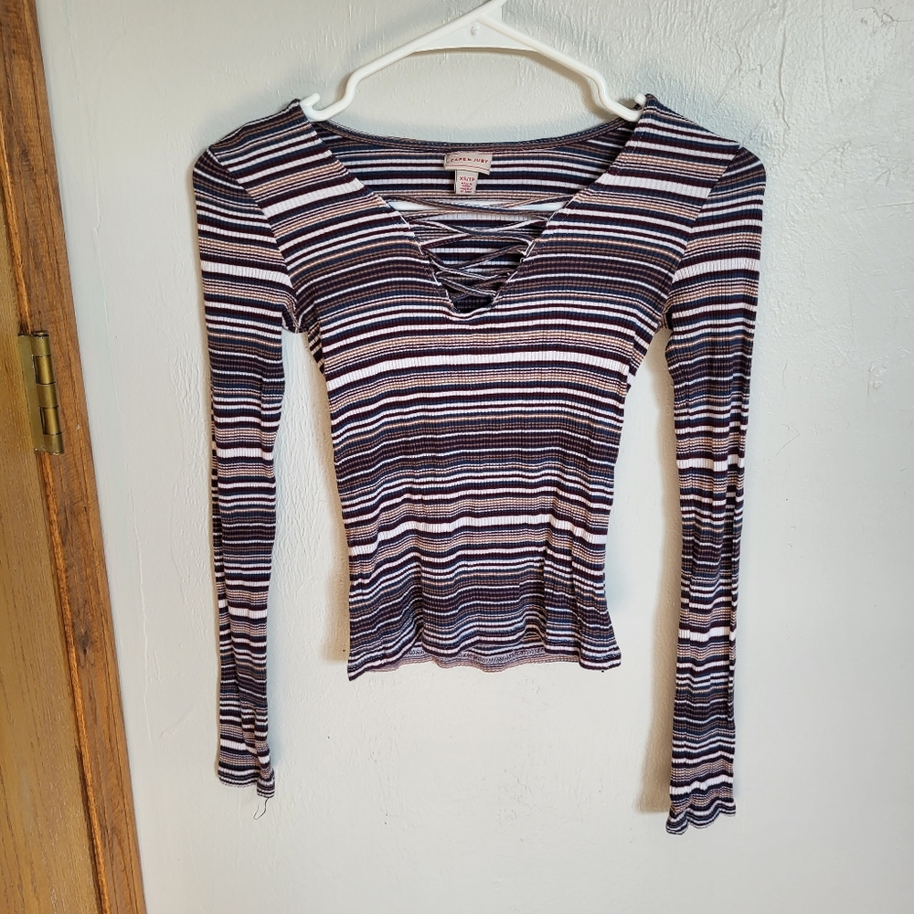 Cape-Juby retro stripes tight shirt